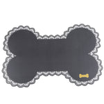 Easy Cleanning Pet Dogs Cats Bowl Mat Pad Puppy Bed Pet Cute Bone Shape Food Contaier Water Bottle Feeding Placemat