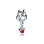 New Original Free Shipping Sliver Plated Bead Alloy Cat Dog Pet Owl Animal Charm Fit Pandora Bracelet Necklace DIY Women Jewelry