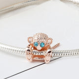 New Original Free Shipping Sliver Plated Bead Alloy Cat Dog Pet Owl Animal Charm Fit Pandora Bracelet Necklace DIY Women Jewelry