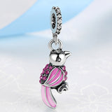 New Original Free Shipping Sliver Plated Bead Alloy Cat Dog Pet Owl Animal Charm Fit Pandora Bracelet Necklace DIY Women Jewelry