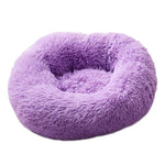 2019 New Round Dog Bed Washable Long Plush Dog Kennel Cat House Super Soft Cotton Mats Sofa For Dog Basket Pet Warm Sleeping Bed