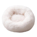 2019 New Round Dog Bed Washable Long Plush Dog Kennel Cat House Super Soft Cotton Mats Sofa For Dog Basket Pet Warm Sleeping Bed