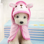 Soft Pet Dog Cat Cartoon Animal Bathrobe Bath Towel Puppy Shower Wash Supplies Dog Pet Blankets Medium Small Dog Products S/M/L