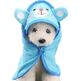 Soft Pet Dog Cat Cartoon Animal Bathrobe Bath Towel Puppy Shower Wash Supplies Dog Pet Blankets Medium Small Dog Products S/M/L