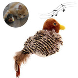 Cat Toy Sparrow Shaped Bird Simulation Sound Toy Pet Interactive Sounding Plush Doll