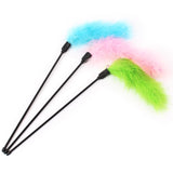 Solid Color Short Game Plush Funny Cat Stick Kitten Pet Teaser Feather Activity Toy Wire Chaser Wand Toys VD-060