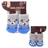 Warm Puppy Dog Shoes Soft Acrylic Pet Knits Socks Cute Cartoon Anti Slip Skid Socks For Small Dogs Pet Products