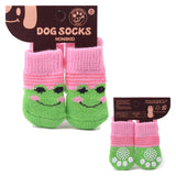 Warm Puppy Dog Shoes Soft Acrylic Pet Knits Socks Cute Cartoon Anti Slip Skid Socks For Small Dogs Pet Products