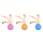 Pet Cat Toy Cat Line Ball With Feather Line Tube Ball Pet Toy